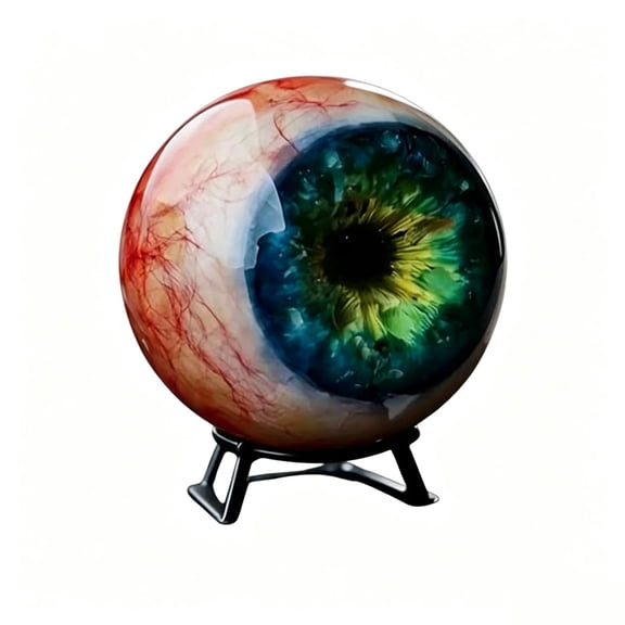 Hyper-Realistic Resin Eyeball Crystal Ball, Gothic Decor Sphere, Ornament for Halloween Party
