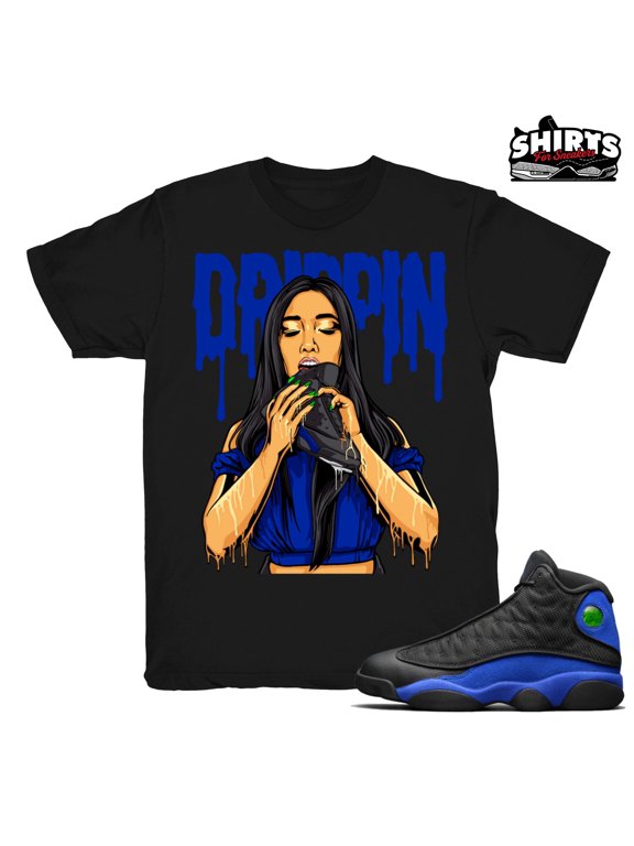Hyper Royal 13 shirt | 13s Drippin - Match Retro 13 Hyper Royal 2020 / Black tee shirts