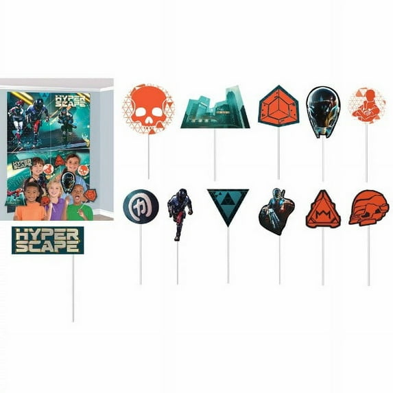 Hyper Scape Video Game Birthday Party Decoration Scene Setters w/Photo Props