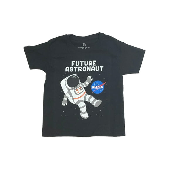 Hyper Space Boys Black Short Sleeve Future Astronaut Nasa Tee Shirt T-Shirt 2T