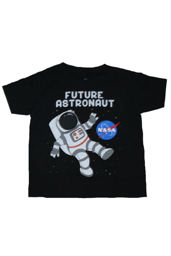 Little Boys Future Astronaut Black T-Shirt (5/6)