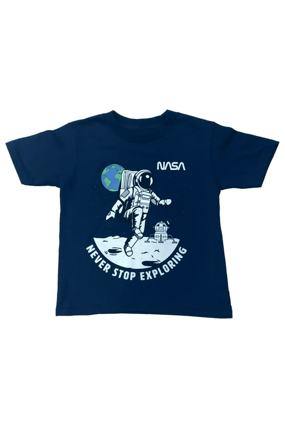 Toddler Boys Blue Nasa Astronaut Explore T-Shirt Tee Shirt 3T