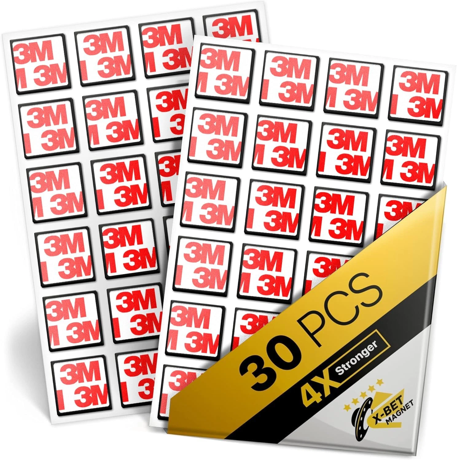 Hyper-Sticky Magnets With Adhesive Backing - Strong Magnetic Squares For Whitebo