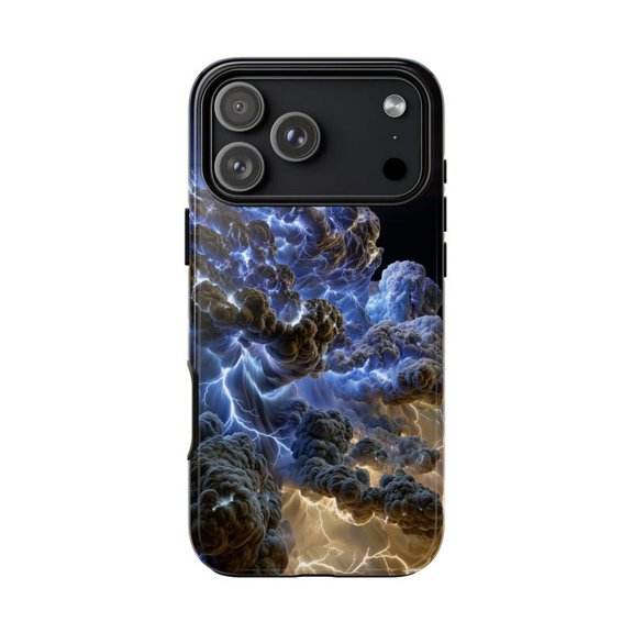 Hyper Storm Lightning Clouds Tough Case for iPhone 17 16 15 14 13 12 11 Pro Max