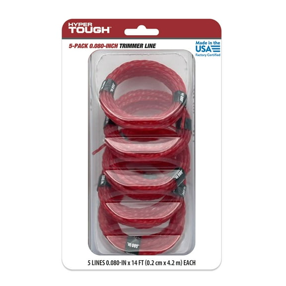 Hyper Tough 0.080" x 14' Replacement Trimmer Line Coils (5 Pack)