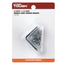 Hyper Tough 1-1/2 in. x 1-1/2 in. Double Wide Corner Brace, Steel, Zinc Plated (2 Pack)