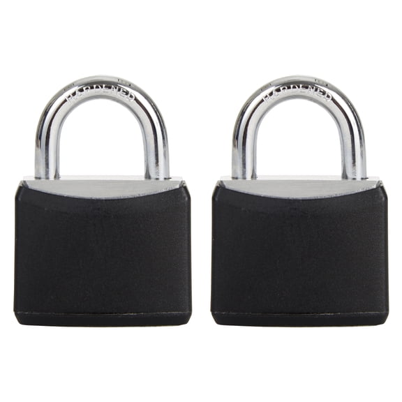 Hyper Tough 1-3/16 in. (30mm) Covered Aluminum Keyed Padlocks with 1/2 in. (13mm) Hardened Steel Shackles, 2-Pack