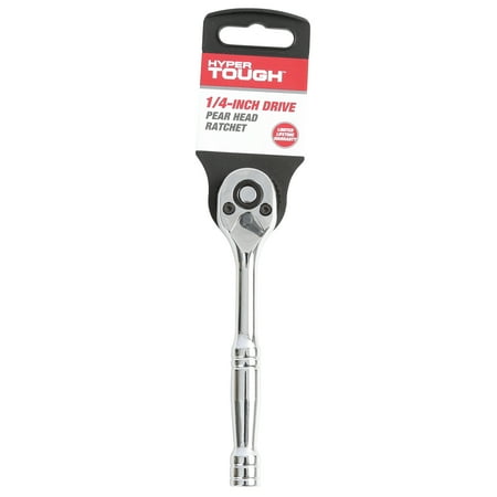 Hyper Tough 1/4-Inch Pear Head Ratchet with Ergonomic Handle