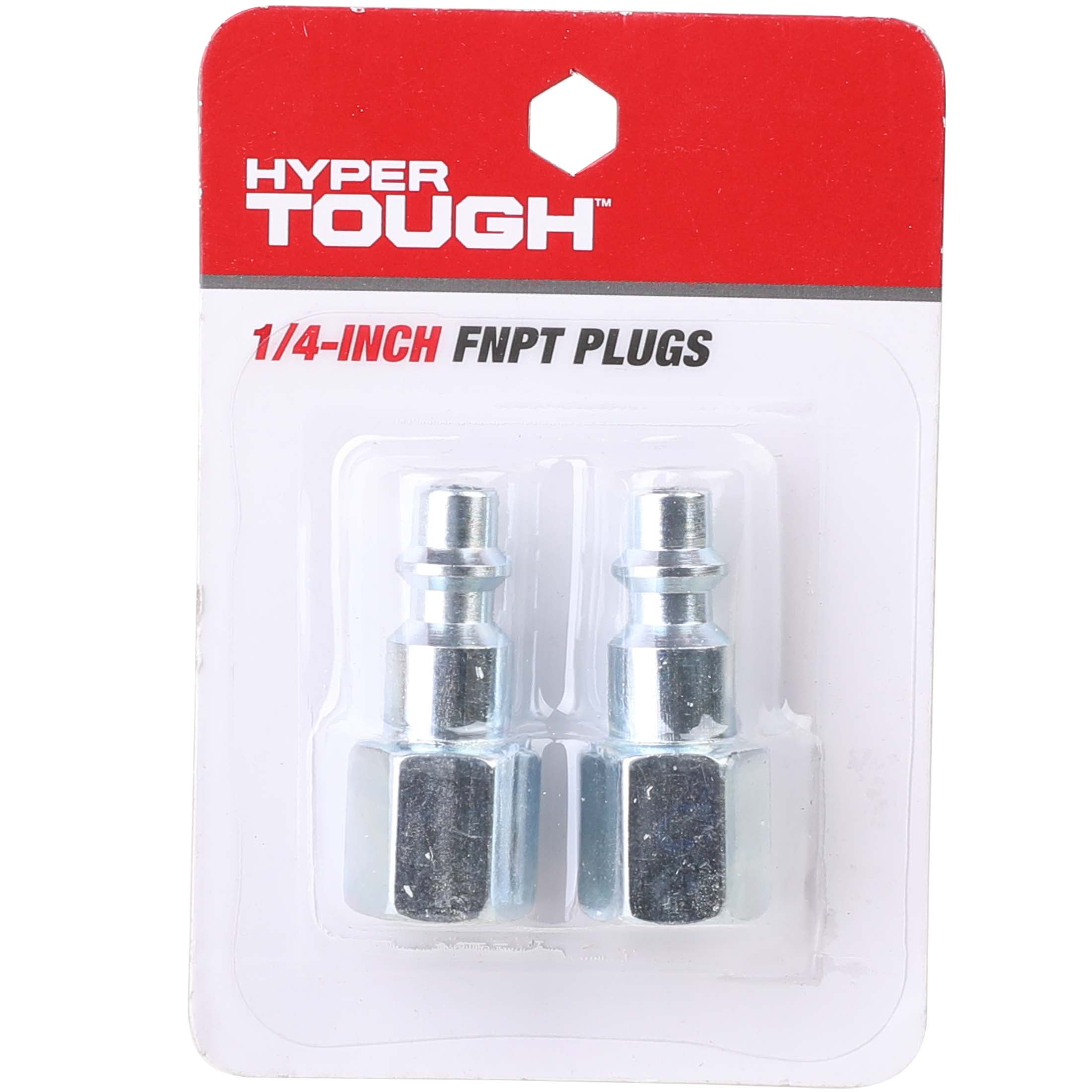 Hyper Tough Steel 1/4 inch FNPT Air Plug Set, 2 Pieces, Zinc Plated for ...