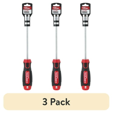(3 pack) Hyper Tough 1/4 x 6 inch Slotted Screwdriver