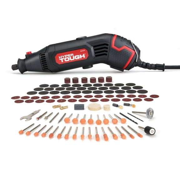 Open Box Hyper Tough 1.5 AMP Corded Rotary Tool with 105 Accessories, 120V Variable Speed and Storage Case