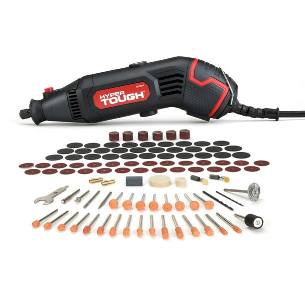 Hyper Tough 1.5 Amp Corded Rotary Tool, Variable Speed with 105 Rotary ...