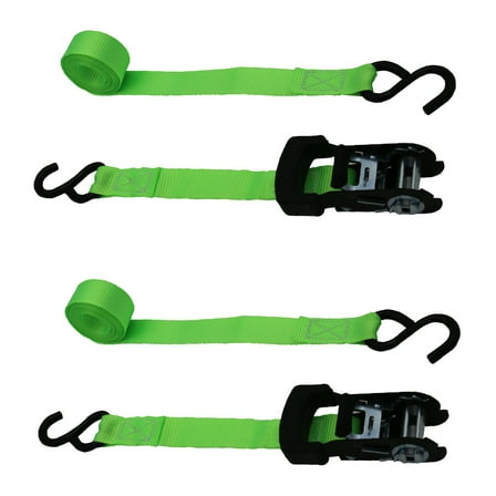 Hyper Tough 1”x10’ 500 lbs Standard Duty S-Hook Ratchet Tie Down-2 Pack