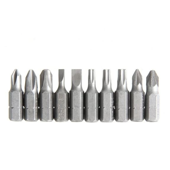 Hyper Tough 10-Piece 1 inch Screwdriver Bits, Material Steel, New Condition