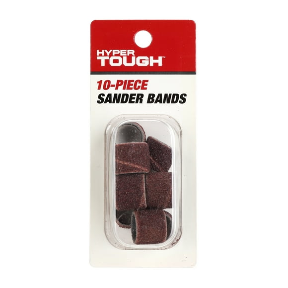 Hyper Tough 10 Piece Rotary Sanding Sandpaper Bands (60 Grit), 10 Product Net Content Quantity