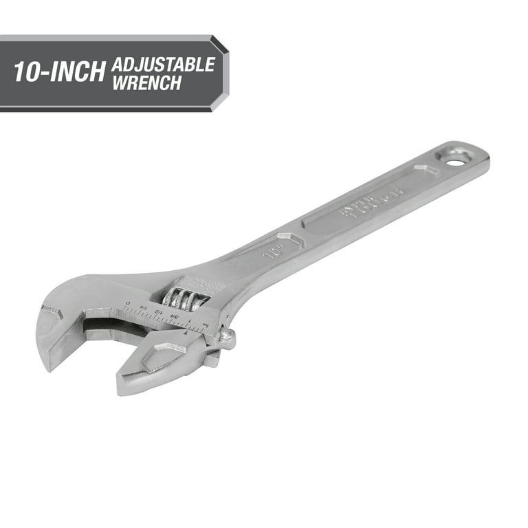 「ぅーぱ」 Hyper Tough Adjustable Wrench 10-inch Steel Construction Chrome
