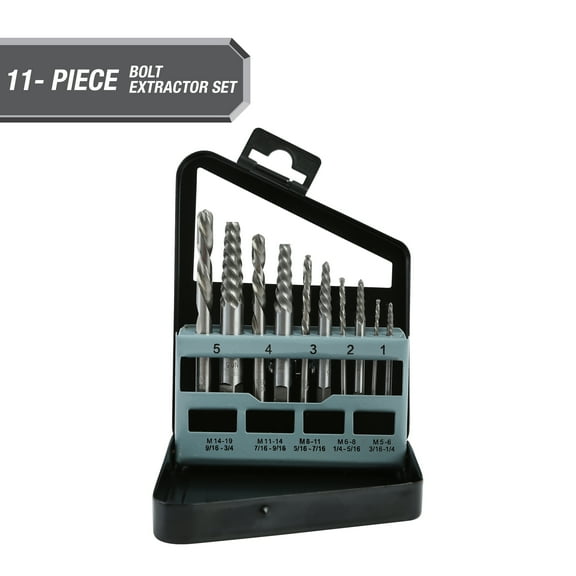 Hyper Tough 10-piece Speed Steel Bits and Screw Extractors Set with Case, 4005V