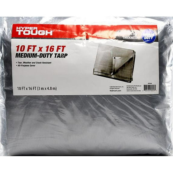 Hyper Tough 10' x 16' Medium Duty Tarp All Weather Protection All Purpose Cover