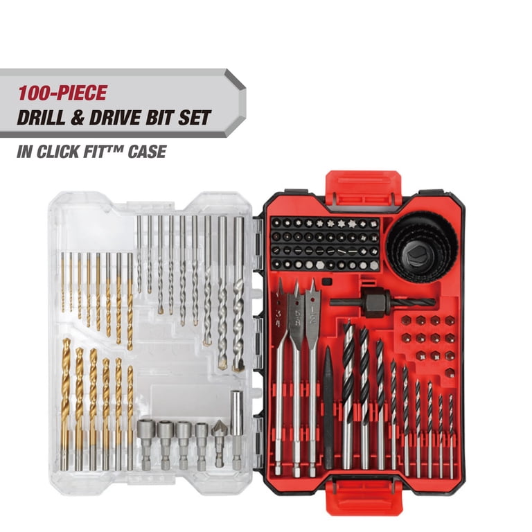 Hyper Tough 100-Piece Drill and Drive Tool Set in Click Fit Case