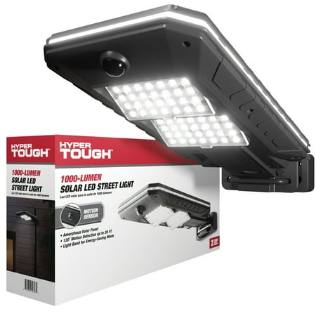 Hyper Tough 1000 Lumen LED Solar Street Light with Standby Lighting Mode Light Band