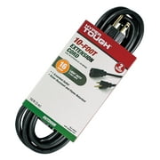 Hyper Tough 10FT 16AWG 3 Prong Black Outdoor Single Outlet Extension Cord, 13 amps