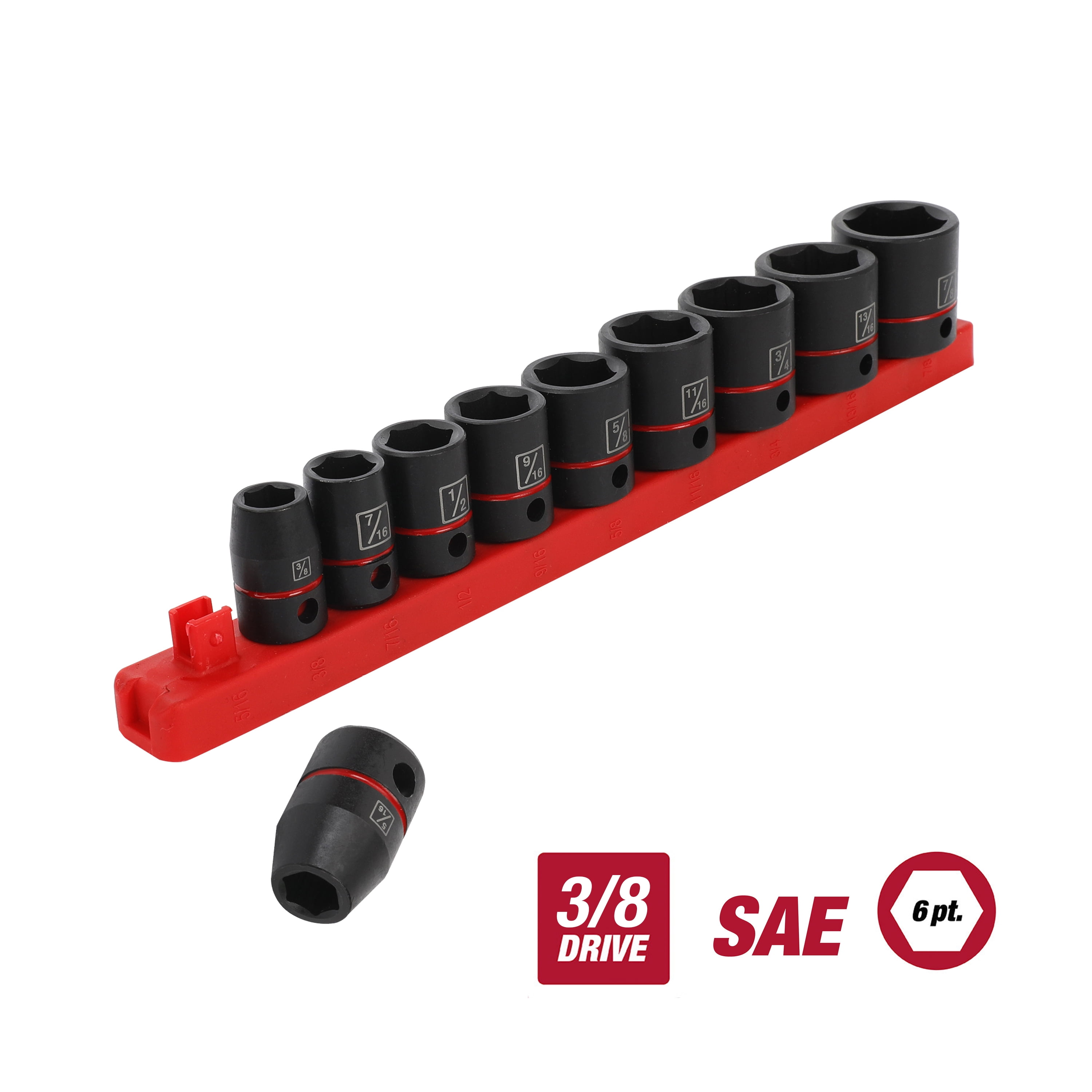 Hyper Tough 11-Piece 3/8-Inch Drive, Standard Impact Socket