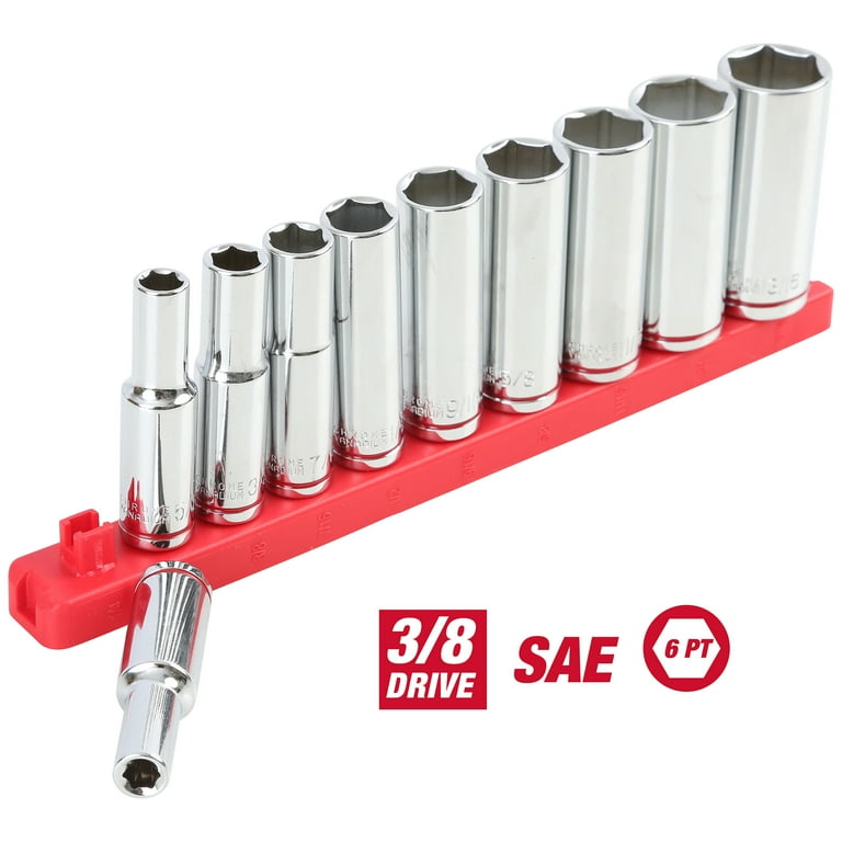 S-8113 4本セット Hyper Tough 11 Piece 3/8 Inch Drive Deep SAE Socket Set Chrome