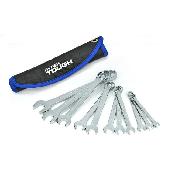 Hyper Tough 11-Piece Combination Wrench Set, Metric
