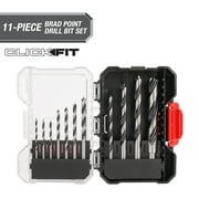Hyper Tough 11-Piece  -Inch Brad Point Bit Set in Click Fit  Case, 43028CF