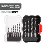 Fix Point Bit Width Hyper Tough 11-Piece Brad Point Drill Bit Set in Click Fit Case, ½-Inch ...