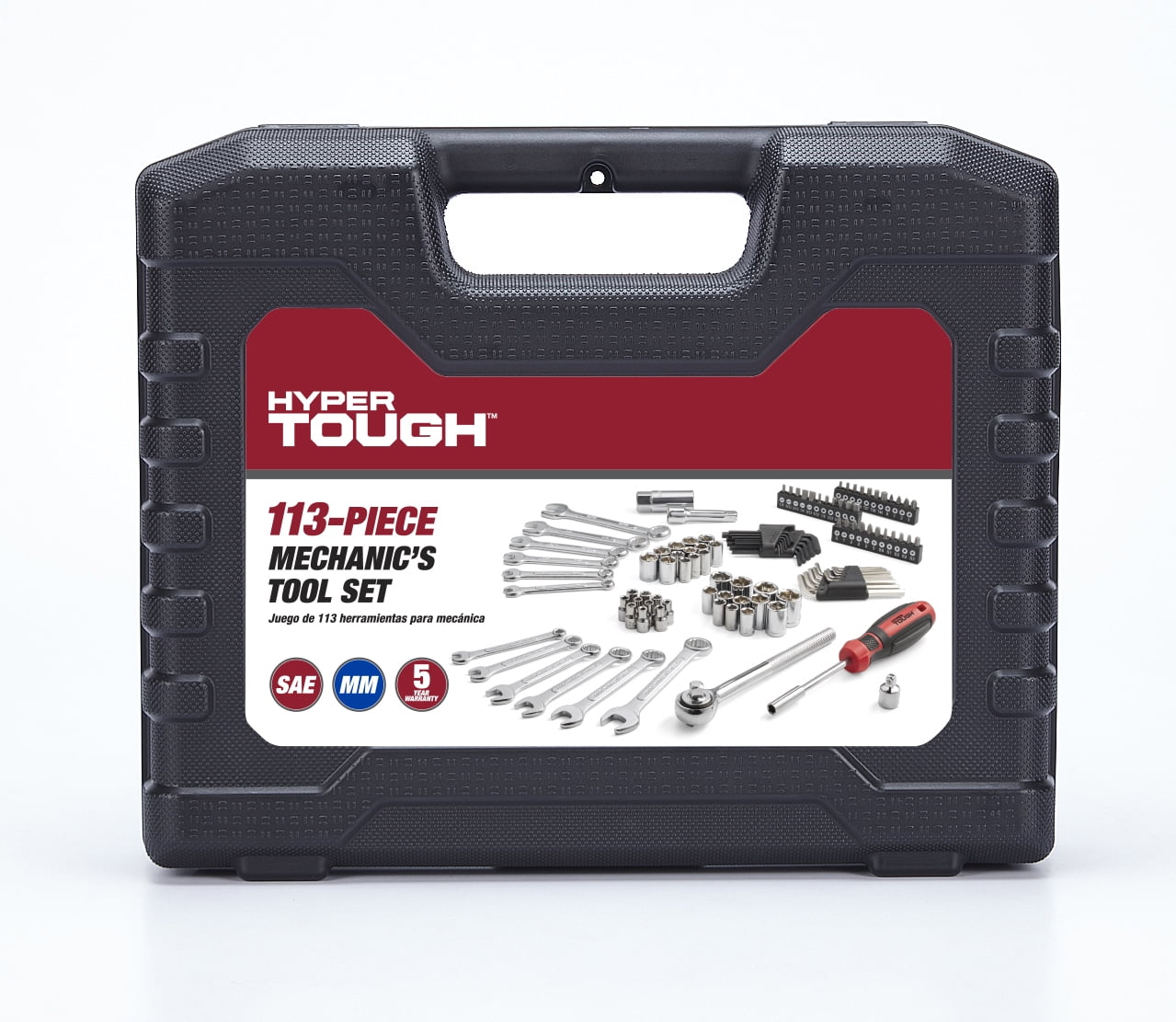 Hyper Tough 113 Piece 1/4 and 3/8 inch Drive SAE Mechanics Tool