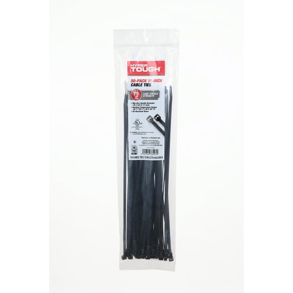 Hyper Tough 11in Black Cable tie 75lbf 50CT