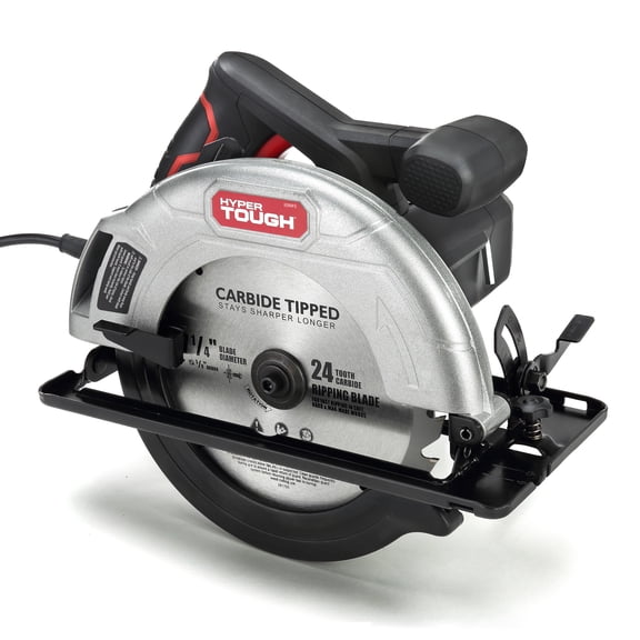 Hyper Tough 12 Amp 7-1/4 in Corded Circular Saw with Steel Shoe and Adjustable Bevel