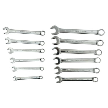 Hyper Tough 12-Piece Combination Wrench Set, Metric