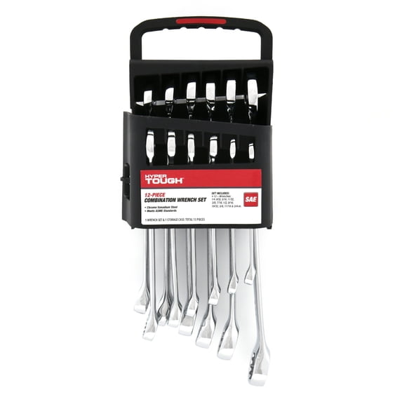 Hyper Tough 12-Piece SAE Combination Wrench Tool Set, Hand Tools