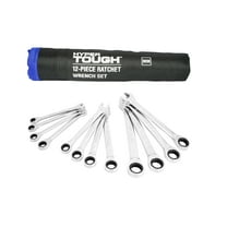 Hyper Tough 12-Piece Metric Combination Ratchet Wrench Tool Set, Hand Tools