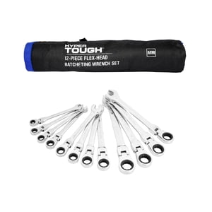 Juego de 12 llaves de trinquete de cabeza flexible métricas Hyper Tough