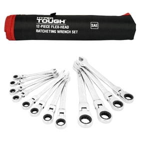 Hyper Tough Flex Head Ratchet Wrench Tool Set, 12-Piece SAE, Hand Tools