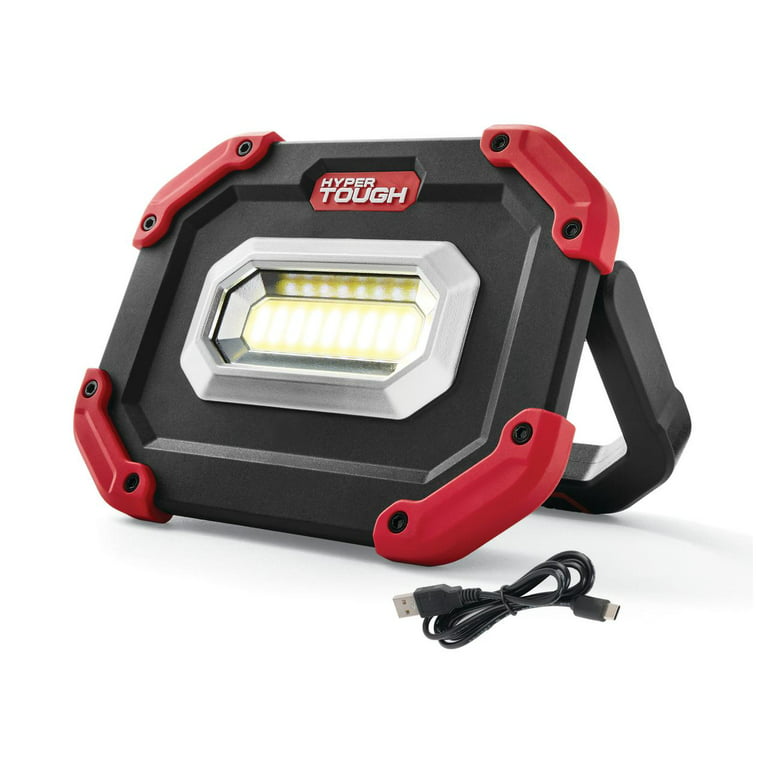 Hyper Tough 1200 Lumen LED Rechargeable Portable Work Light, Red, Black 