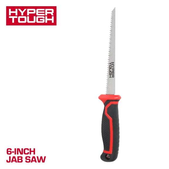 Hyper Tough 1290V Drywall Jab Saw, 6 in Carbon Steel Blade, Comfort Grip Handsaw