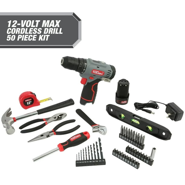 Hyper Tough 12V Max* 50Piece Project Kit with LithiumIon Cordless 3/8