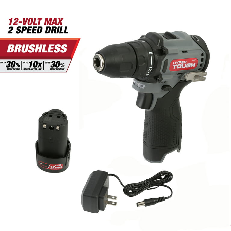 Hyper Tough 20V Max 3/8 inch cordless Drill / 1/4 inch cordless Impact  Driver Combo with (2) - 1.5Ah batteries and chargers 