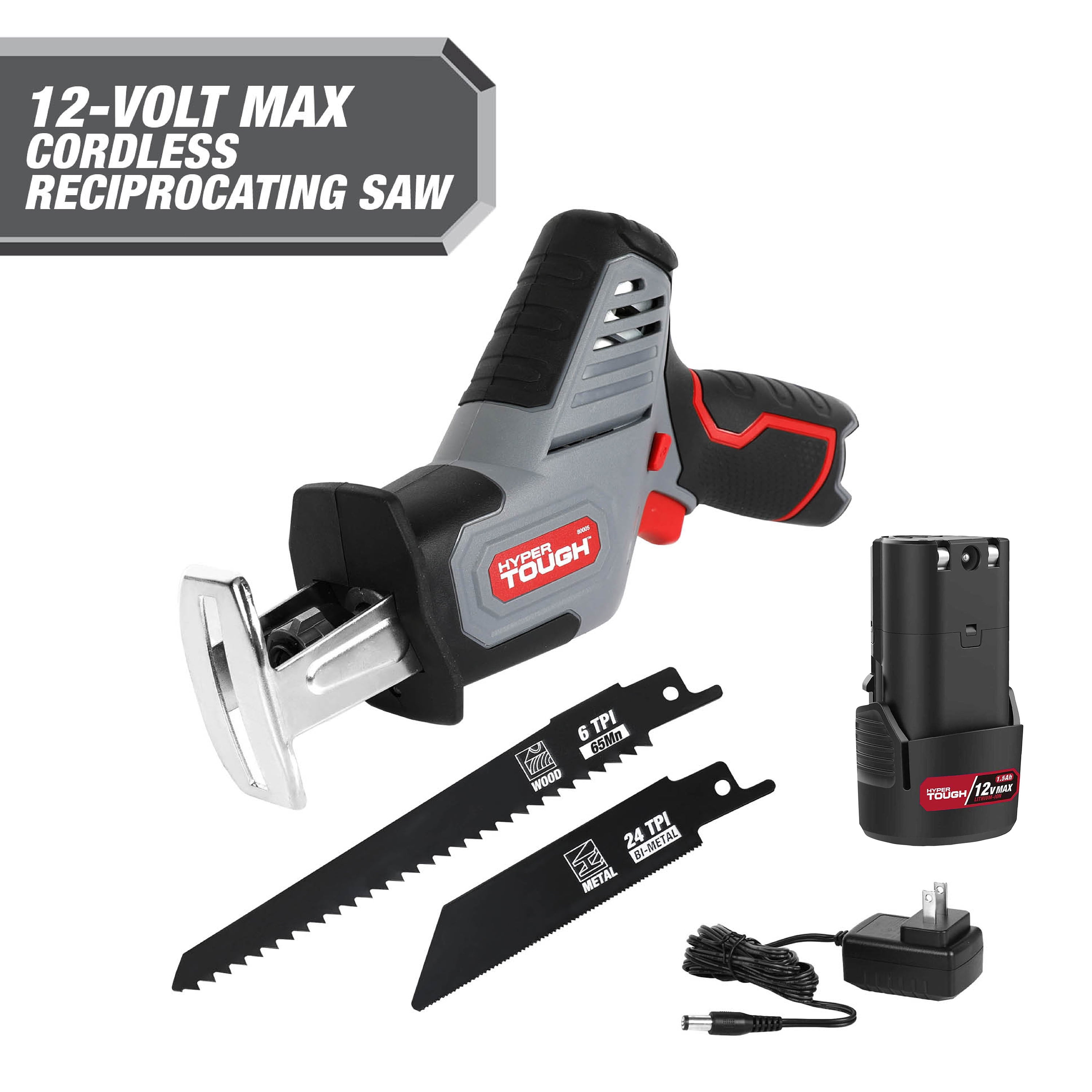 Hyper Tough 12V Max* LithiumIon Compact Reciprocating Saw with 1.5Ah