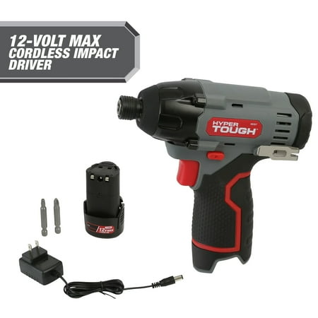 Hyper Tough 12V Max Lithium-Ion Cordless Impact Driver with 1.5Ah Battery and Charger, ¼-inch Quick Release Chuck