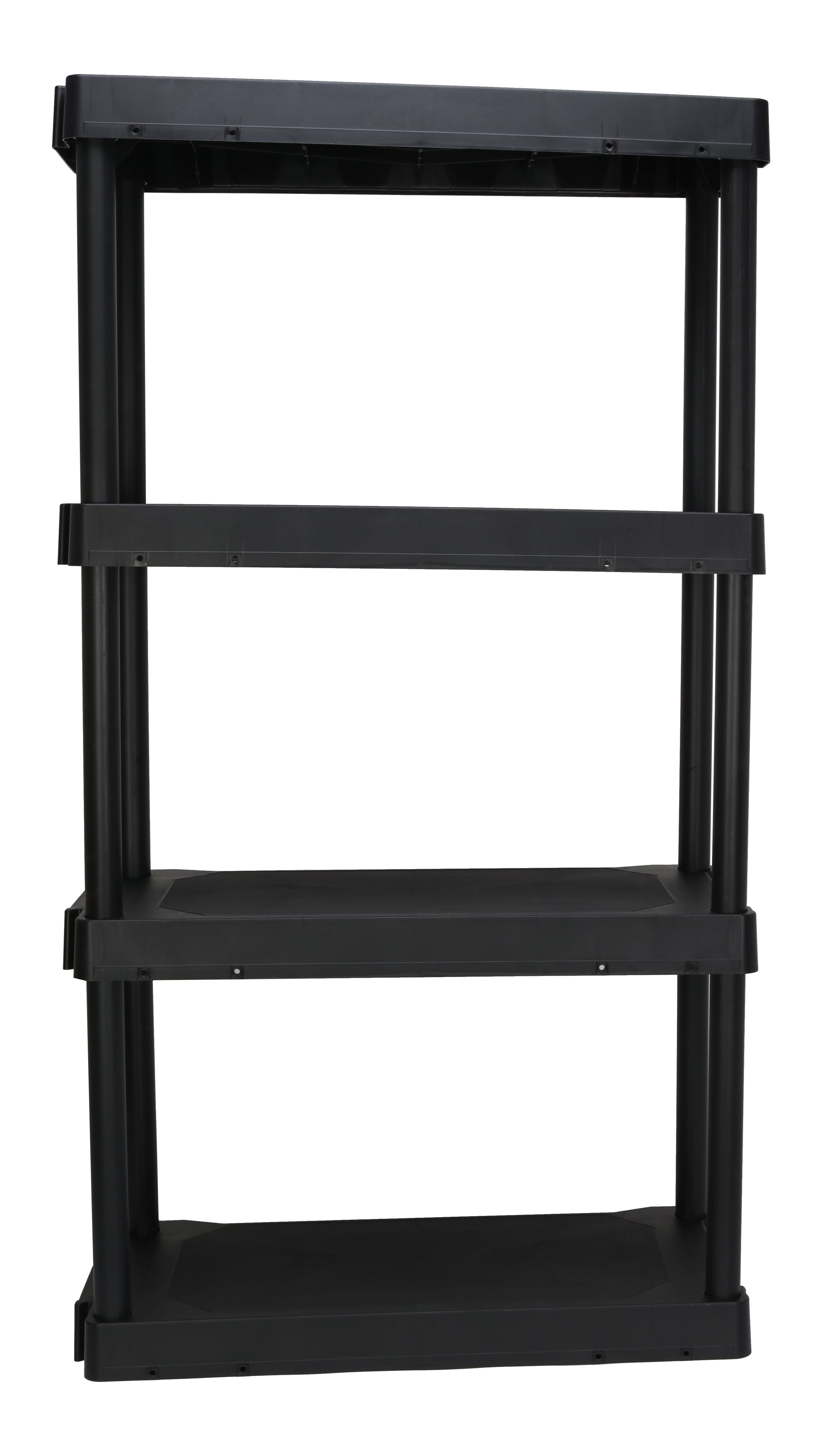 Hyper Tough 4-Shelf Black Plastic Garage Shelving Unit, 14"D x 21.75"W x 47.6"H