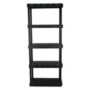 Hyper Tough 5-Tier Black Plastic Shelf Unit, 13.88 in D x 30 in W x 68.8 in H, 350 lb Capacity