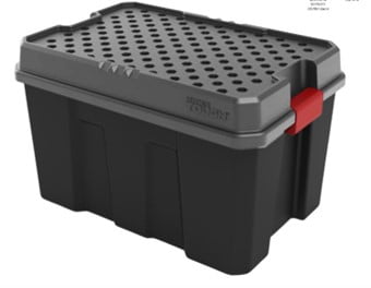 Hyper Tough 14 Gallon Plastic Material Storage Tote, Black
