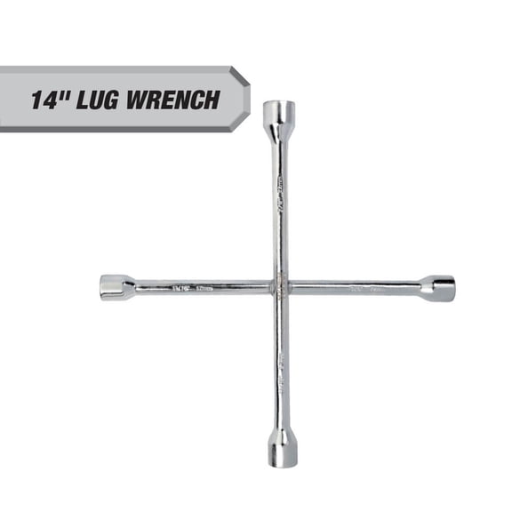 Hyper Tough 14-inch Lug Wrench with Anti-Corrosion Plating for Easy Tire Replacement