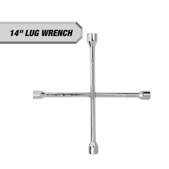 Hyper Tough 14-inch Lug Wrench with Anti-Corrosion Plating for Easy Tire Replacement