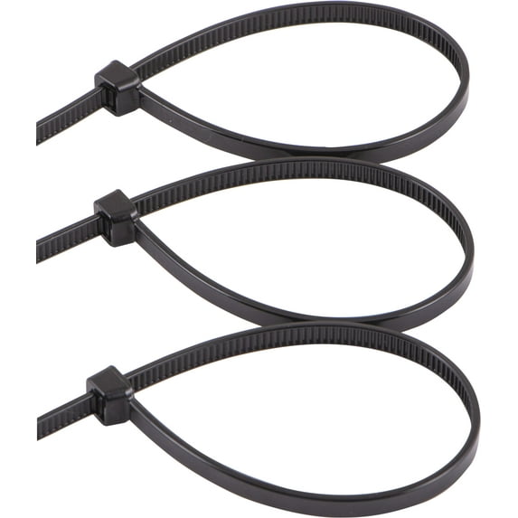 Hyper Tough 14in. Black Zip Ties 20 Pack, 75lb Tensile Strength, Nylon Mount Cable Ties, Resealable Bag, 25473